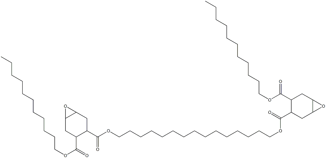 Bis[2-(undecyloxycarbonyl)-4,5-epoxy-1-cyclohexanecarboxylic acid]1,15-pentadecanediyl ester Structure