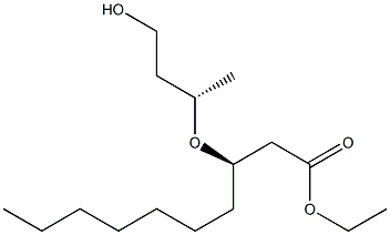 (R)-3-[(S)-1-メチル-3-ヒドロキシプロポキシ]デカン酸エチル 化学構造式