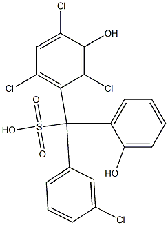 (3-Chlorophenyl)(2,4,6-trichloro-3-hydroxyphenyl)(2-hydroxyphenyl)methanesulfonic acid Structure