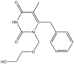 1-[(2-ヒドロキシエトキシ)メチル]-6-ベンジルチミン 化学構造式