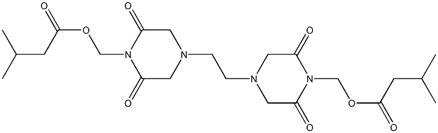 4,4'-Ethylenebis(2,6-dioxopiperazine-1-methanol)bisisovalerate 结构式