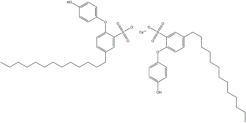 ビス(4'-ヒドロキシ-4-トリデシル[オキシビスベンゼン]-2-スルホン酸)カルシウム 化学構造式