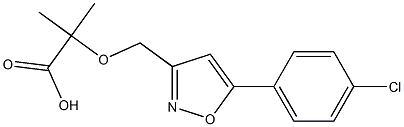 2-[[5-(4-クロロフェニル)-3-イソオキサゾリル]メトキシ]-2-メチルプロピオン酸 化学構造式