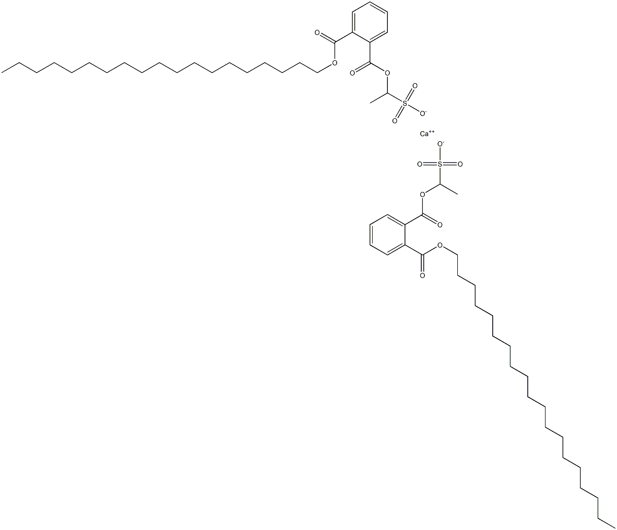 ビス[1-[(2-ノナデシルオキシカルボニルフェニル)カルボニルオキシ]エタンスルホン酸]カルシウム 化学構造式