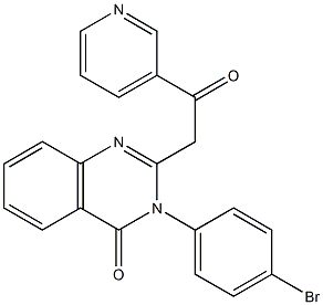 3-(4-Bromophenyl)-2-(3-pyridinylcarbonylmethyl)quinazolin-4(3H)-one Structure