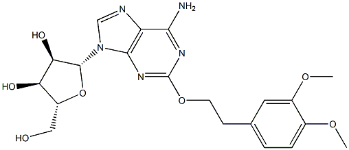 2-[2-(3,4-Dimethoxyphenyl)ethoxy]adenosine,,结构式