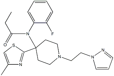 N-(2-Fluorophenyl)-N-[1-[2-(1H-pyrazol-1-yl)ethyl]-4-(4-methylthiazol-2-yl)piperidin-4-yl]propanamide Struktur