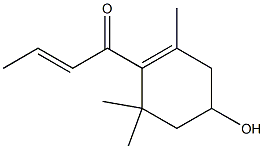 (E)-1-(2,6,6-Trimethyl-4-hydroxy-1-cyclohexenyl)-2-butene-1-one,,结构式