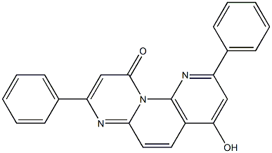 2,8-ジフェニル-4-ヒドロキシ-10H-ピリミド[1,2-a][1,8]ナフチリジン-10-オン 化学構造式