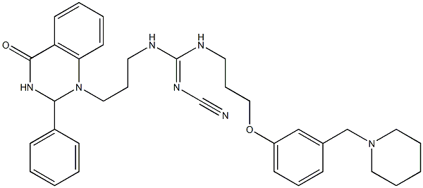 1-[3-[2-Cyano-3-[3-(3-piperidinomethylphenoxy)propyl]guanidino]propyl]-2-phenyl-1,2-dihydroquinazolin-4(3H)-one|