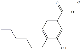 4-ヘキシル-3-ヒドロキシ安息香酸カリウム 化学構造式