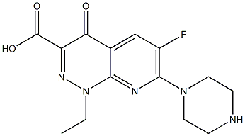 6-Fluoro-1-ethyl-7-piperazino-1,4-dihydro-4-oxopyrido[2,3-c]pyridazine-3-carboxylic acid,,结构式