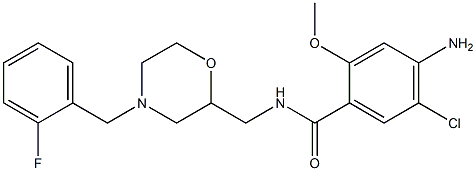 4-Amino-5-chloro-2-methoxy-N-[[4-(2-fluorobenzyl)-2-morpholinyl]methyl]benzamide Struktur