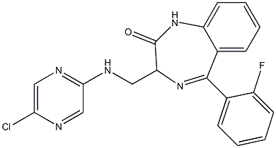 3-(5-Chloropyrazin-2-ylaminomethyl)-5-(2-fluorophenyl)-1H-1,4-benzodiazepin-2(3H)-one Structure