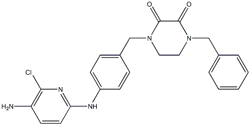 1-[4-[(5-Amino-6-chloro-2-pyridinyl)amino]benzyl]-4-benzyl-2,3-piperazinedione Struktur