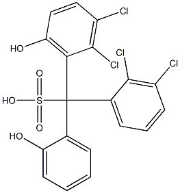 (2,3-Dichlorophenyl)(2,3-dichloro-6-hydroxyphenyl)(2-hydroxyphenyl)methanesulfonic acid Struktur