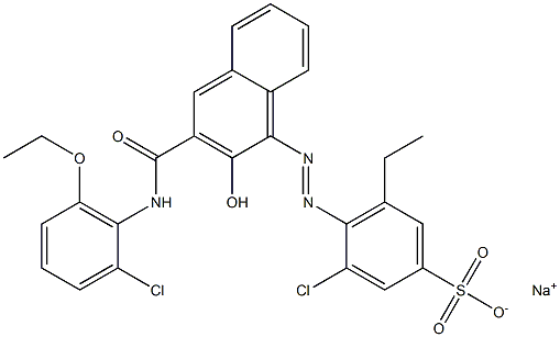  3-Chloro-5-ethyl-4-[[3-[[(2-chloro-6-ethoxyphenyl)amino]carbonyl]-2-hydroxy-1-naphtyl]azo]benzenesulfonic acid sodium salt