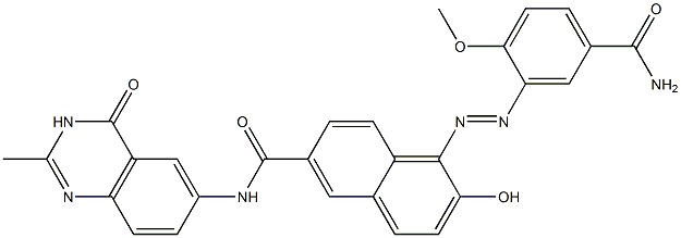 1-[(2-Methoxy-5-carbamoylphenyl)azo]-N-[(2-methyl-3,4-dihydro-4-oxoquinazolin)-6-yl]-2-hydroxynaphthalene-6-carboxamide
