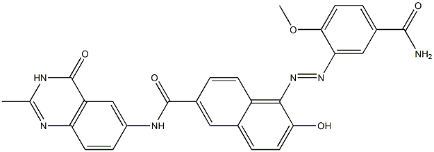  1-[(2-Methoxy-5-carbamoylphenyl)azo]-N-[(2-methyl-3,4-dihydro-4-oxoquinazolin)-6-yl]-2-hydroxynaphthalene-6-carboxamide