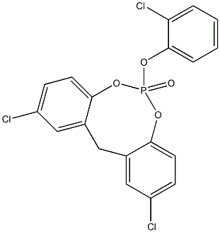 2,10-Dichloro-6-(2-chlorophenoxy)-12H-dibenzo[d,g][1,3,2]dioxaphosphocin 6-oxide Structure