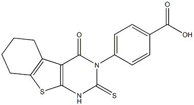4-[(1,2,3,4-Tetrahydro-5,6-tetramethylene-4-oxo-2-thioxothieno[2,3-d]pyrimidin)-3-yl]benzoic acid Struktur