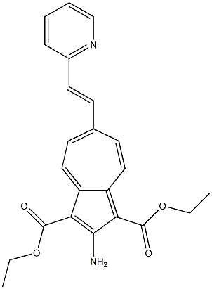 2-Amino-6-[2-(2-pyridinyl)ethenyl]azulene-1,3-dicarboxylic acid diethyl ester Structure