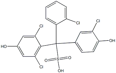 (2-Chlorophenyl)(3-chloro-4-hydroxyphenyl)(2,6-dichloro-4-hydroxyphenyl)methanesulfonic acid Structure