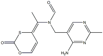 N-[1-(2-Oxo-4H-1,3-oxathiin-4-ylidene)ethyl]-N-[(4-amino-2-methyl-5-pyrimidinyl)methyl]formamide Structure