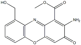 2-Amino-9-(hydroxymethyl)-3-oxo-3H-phenoxazine-1-carboxylic acid methyl ester,,结构式