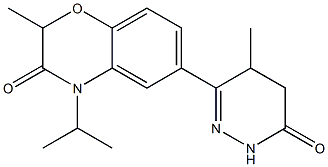 4-イソプロピル-6-[(1,4,5,6-テトラヒドロ-4-メチル-6-オキソピリダジン)-3-イル]-2-メチル-4H-1,4-ベンゾオキサジン-3(2H)-オン 化学構造式