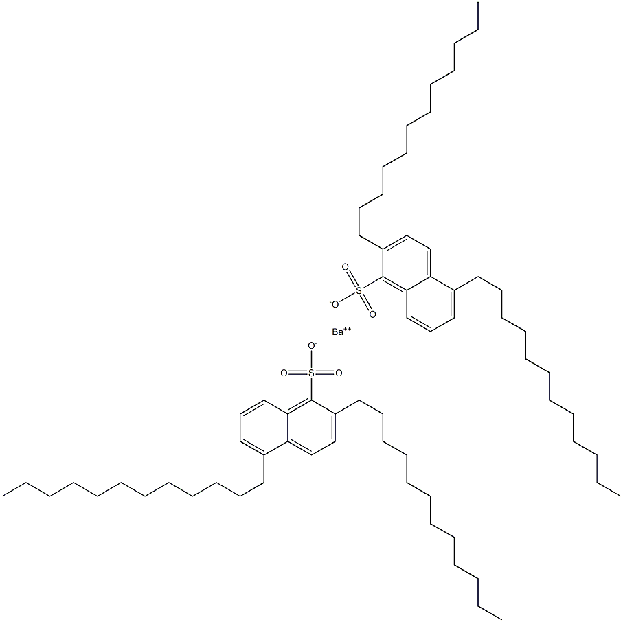 ビス(2,5-ジドデシル-1-ナフタレンスルホン酸)バリウム 化学構造式