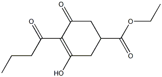 4-Butyryl-3-hydroxy-5-oxo-3-cyclohexene-1-carboxylic acid ethyl ester Structure