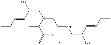 2-[N-(2-Hydroxy-3-hexenyl)-N-[2-(2-hydroxy-3-hexenylamino)ethyl]amino]propionic acid potassium salt Structure