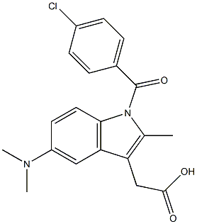 1-(p-Chlorobenzoyl)-2-methyl-5-(dimethylamino)-1H-indole-3-acetic acid 结构式