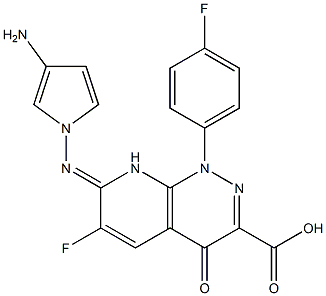 6-Fluoro-1-(4-fluorophenyl)-7-(3-aminopyrrolizino)-1,4-dihydro-4-oxopyrido[2,3-c]pyridazine-3-carboxylic acid Structure