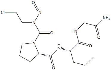 (2S)-N-[(S)-1-[(Carbamoylmethyl)carbamoyl]butyl]-1-[(2-chloroethyl)nitrosocarbamoyl]-2-pyrrolidinecarboxamide,,结构式