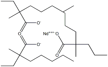 Neodymium(III)bis(2-ethyl-2-methylheptanoate)(2-methyl-2-propylhexanoate) Struktur