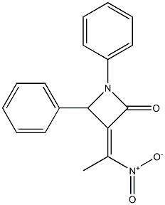 1-フェニル-3-(1-ニトロエチリデン)-4-フェニルアゼチジン-2-オン 化学構造式