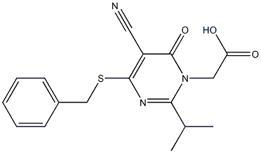 2-Isopropyl-4-benzylthio-5-cyano-6-oxopyrimidine-1(6H)-acetic acid|