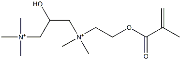 2-Hydroxy-N,N,N,N',N'-pentamethyl-N'-[2-[(2-methyl-1-oxo-2-propenyl)oxy]ethyl]-1,3-propanediaminium,,结构式
