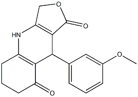 3,4,5,6,7,9-Hexahydro-9-(3-methoxyphenyl)furo[3,4-b]quinoline-1,8-dione Structure