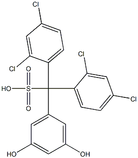 ビス(2,4-ジクロロフェニル)(3,5-ジヒドロキシフェニル)メタンスルホン酸 化学構造式