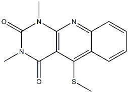 1,3-Dimethyl-5-(methylthio)pyrimido[4,5-b]quinoline-2,4(1H,3H)-dione,,结构式