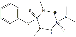 1,5-Dimethyl-3-dimethylamino-6-thioxo-6-phenoxyhexahydro-1,2,4,5,3,6-tetrazadiphosphorine 3-oxide Structure