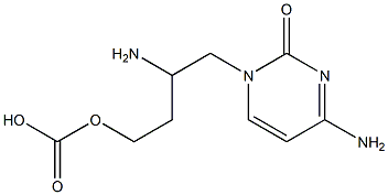 Carbonic acid hydrogen 3-amino-4-[(4-amino-1,2-dihydro-2-oxopyrimidin)-1-yl]butyl ester Structure