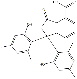 1,3-Dihydro-1,1-bis(6-hydroxy-2,4-dimethylphenyl)-3-oxoisobenzofuran-4-carboxylic acid Struktur