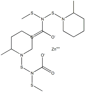 Dimethylpiperidine-N-dithiocarbamic acid zinc salt Structure