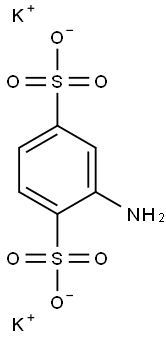 2-アミノ-1,4-ベンゼンジスルホン酸ジカリウム 化学構造式