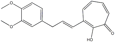 2-Hydroxy-3-[3-(3,4-dimethoxyphenyl)-1-propenyl]cyclohepta-2,4,6-trien-1-one,,结构式