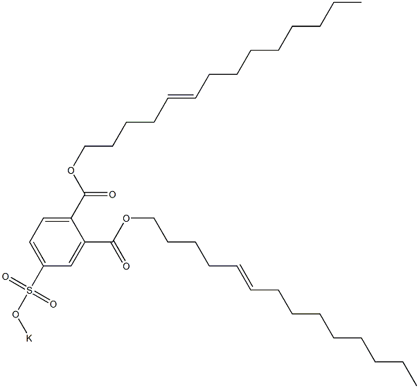 4-(ポタシオスルホ)フタル酸ジ(5-テトラデセニル) 化学構造式